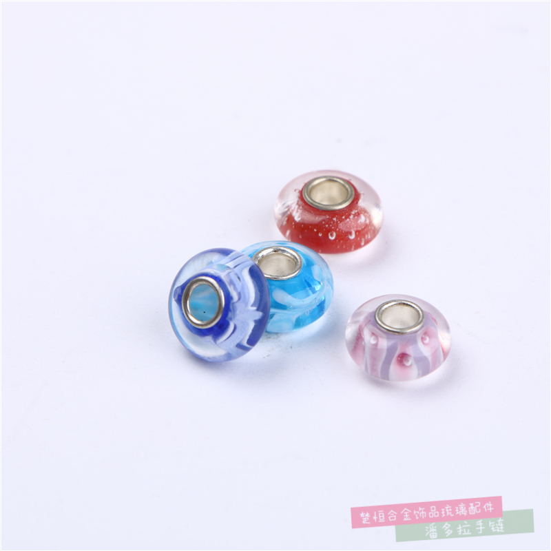 Gradient Mixed Color S925 Silver Material DIY Bead Accessories String Pandora Bracelet Trendy Silver Accessories