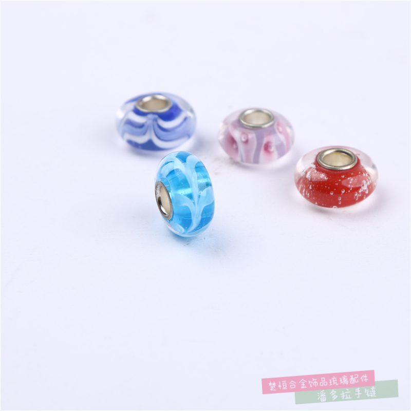 Gradient Mixed Color S925 Silver Material DIY Bead Accessories String Pandora Bracelet Trendy Silver Accessories