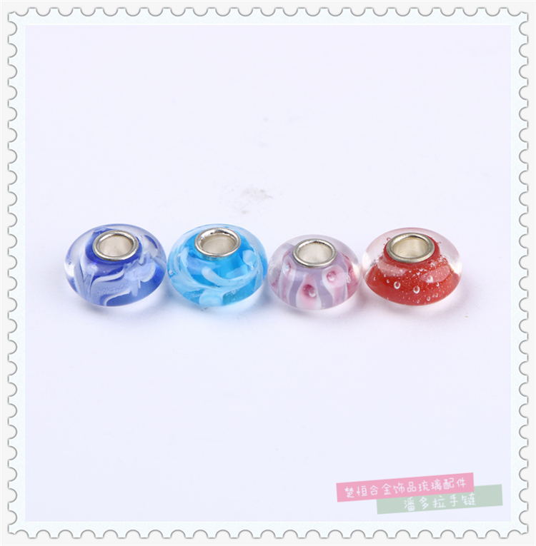 Gradient Mixed Color S925 Silver Material DIY Bead Accessories String Pandora Bracelet Trendy Silver Accessories