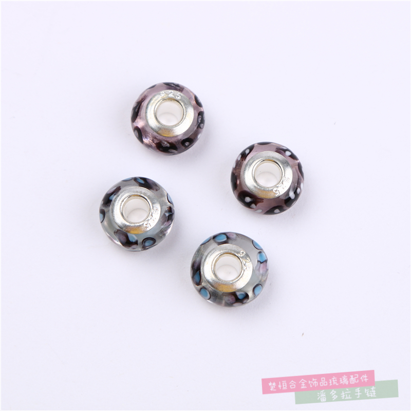 Factory Direct Sales Multi-Color Pandora Beads S925 Silver Jewelry Glazed Loose Beads Bracelet Bracelet for Women Bead Accessories