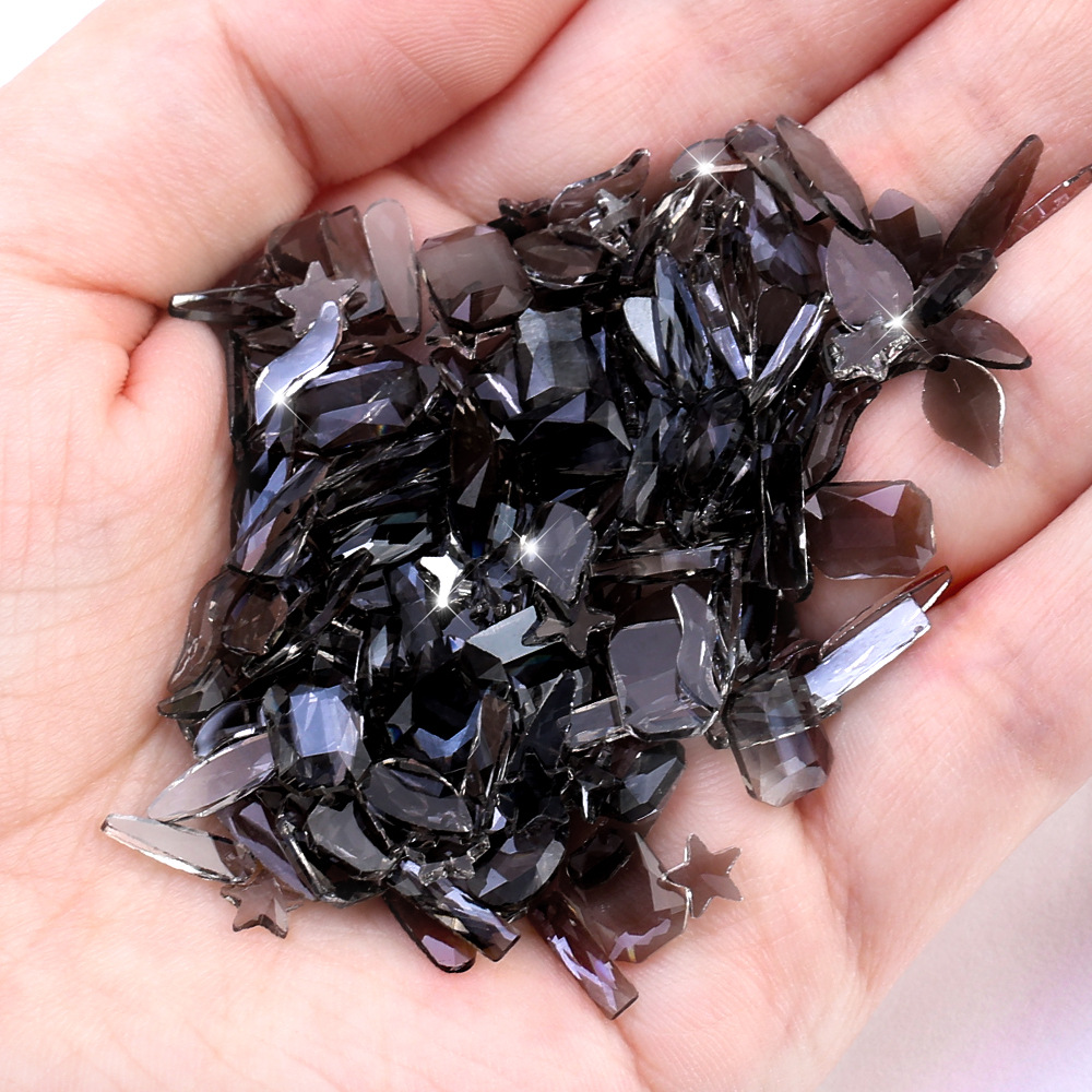 Nail Beauty Ornament Rhinestone Fancy Shape Diamonds Mixed Aurora Diamond Phantom Purple Nail Crystal Bottoming Drill 100 PCs Manicure Jewelry Wholesale