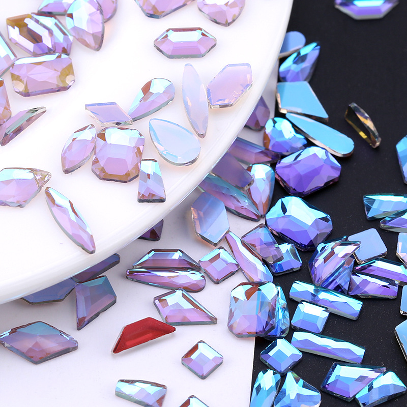 Nail Beauty Ornament Rhinestone Fancy Shape Diamonds Mixed Aurora Diamond Phantom Purple Nail Crystal Bottoming Drill 100 PCs Manicure Jewelry Wholesale Nail Beauty Ornament Rhinestone Fancy Shape Diamonds Mixed Aurora Diamond Phantom Purple Nail Crystal Bottoming Drill 100 PCs Manicure Jewelry Wholesale