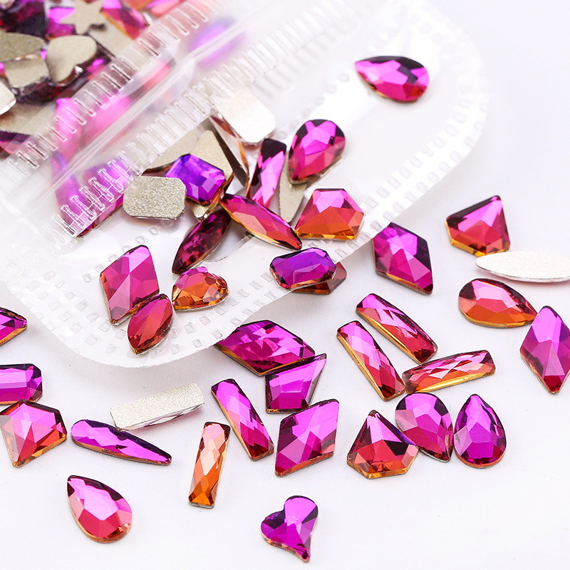 Nail Beauty Ornament Rhinestone Fancy Shape Diamonds Mixed Aurora Diamond Phantom Purple Nail Crystal Bottoming Drill 100 PCs Manicure Jewelry Wholesale Nail Beauty Ornament Rhinestone Fancy Shape Diamonds Mixed Aurora Diamond Phantom Purple Nail Crystal Bottoming Drill 100 PCs Manicure Jewelry Wholesale