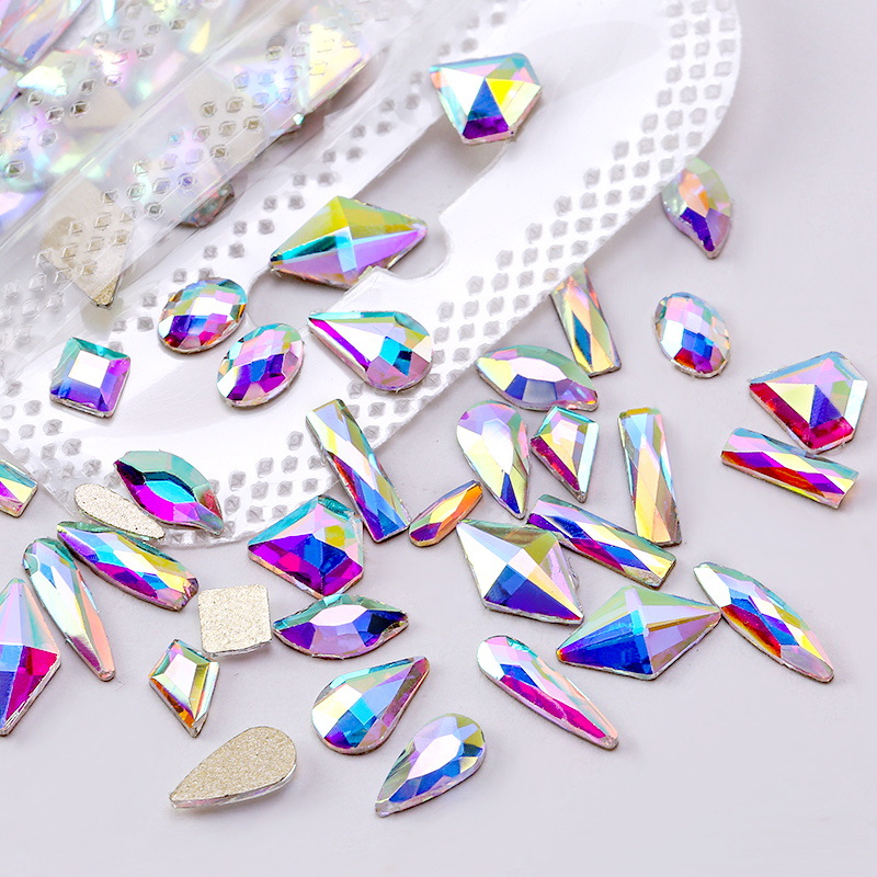 Nail Beauty Ornament Rhinestone Fancy Shape Diamonds Mixed Aurora Diamond Phantom Purple Nail Crystal Bottoming Drill 100 PCs Manicure Jewelry Wholesale Nail Beauty Ornament Rhinestone Fancy Shape Diamonds Mixed Aurora Diamond Phantom Purple Nail Crystal Bottoming Drill 100 PCs Manicure Jewelry Wholesale