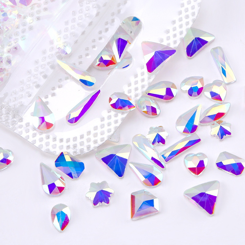 Nail Beauty Ornament Rhinestone Fancy Shape Diamonds Mixed Aurora Diamond Phantom Purple Nail Crystal Bottoming Drill 100 PCs Manicure Jewelry Wholesale Nail Beauty Ornament Rhinestone Fancy Shape Diamonds Mixed Aurora Diamond Phantom Purple Nail Crystal Bottoming Drill 100 PCs Manicure Jewelry Wholesale