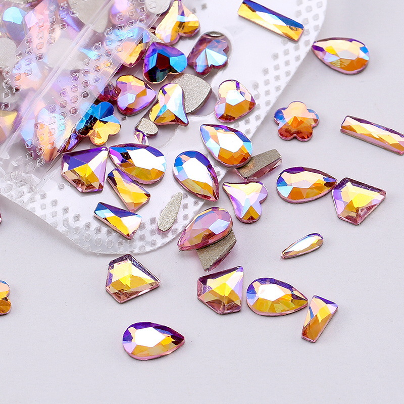 Nail Beauty Ornament Rhinestone Fancy Shape Diamonds Mixed Aurora Diamond Phantom Purple Nail Crystal Bottoming Drill 100 PCs Manicure Jewelry Wholesale Nail Beauty Ornament Rhinestone Fancy Shape Diamonds Mixed Aurora Diamond Phantom Purple Nail Crystal Bottoming Drill 100 PCs Manicure Jewelry Wholesale