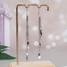 New Trendy Crystal Flower Earrings S925 Sterling Silver Long Fringed Earring Thread Elegant Purple Zircon Earrings 466ex
