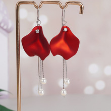 New Trendy Crystal Flower Earrings S925 Sterling Silver Long Fringed Earring Thread Elegant Purple Zircon Earrings 466ex