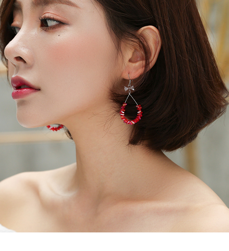 Manhuini Purple Artificial Crystal Large Ring Earrings Bow Silver Black and White Red Earrings Korean Exaggeration Earrings Manhuini Purple Artificial Crystal Large Ring Earrings Bow Silver Black and White Red Earrings Korean Exaggeration Earrings