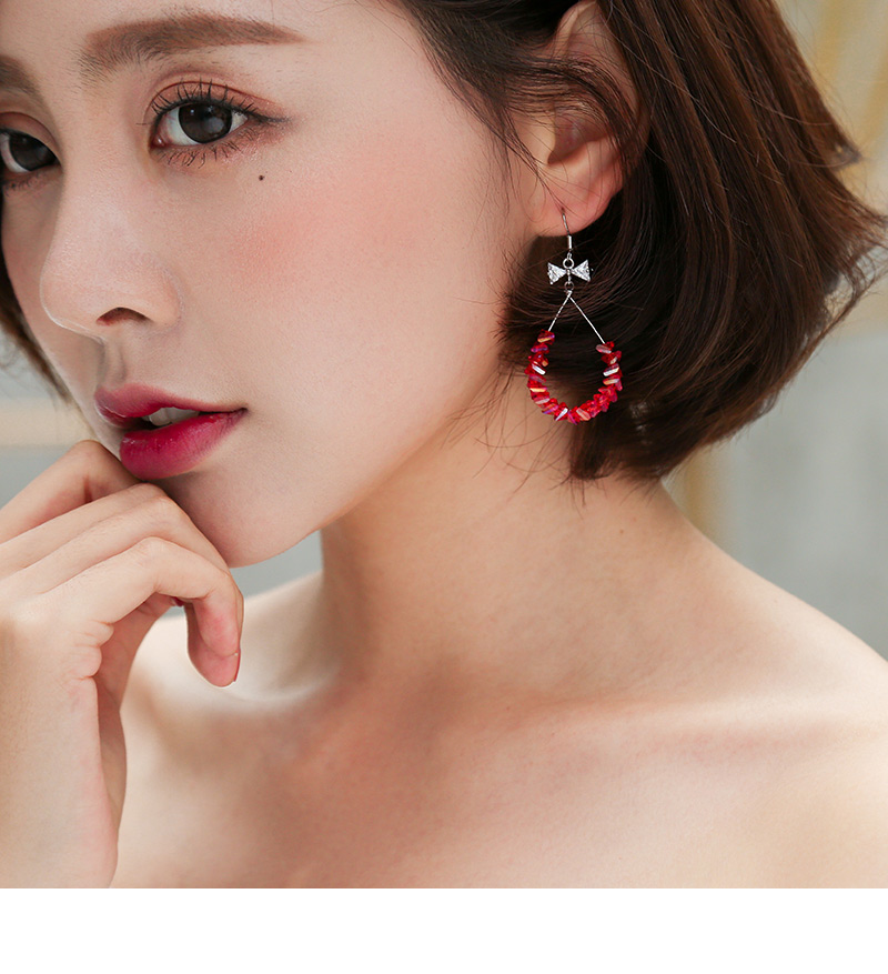 Manhuini Purple Artificial Crystal Large Ring Earrings Bow Silver Black and White Red Earrings Korean Exaggeration Earrings Manhuini Purple Artificial Crystal Large Ring Earrings Bow Silver Black and White Red Earrings Korean Exaggeration Earrings