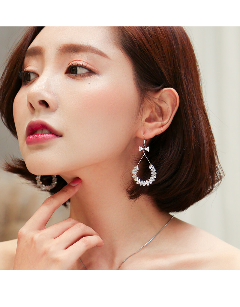 Manhuini Purple Artificial Crystal Large Ring Earrings Bow Silver Black and White Red Earrings Korean Exaggeration Earrings Manhuini Purple Artificial Crystal Large Ring Earrings Bow Silver Black and White Red Earrings Korean Exaggeration Earrings
