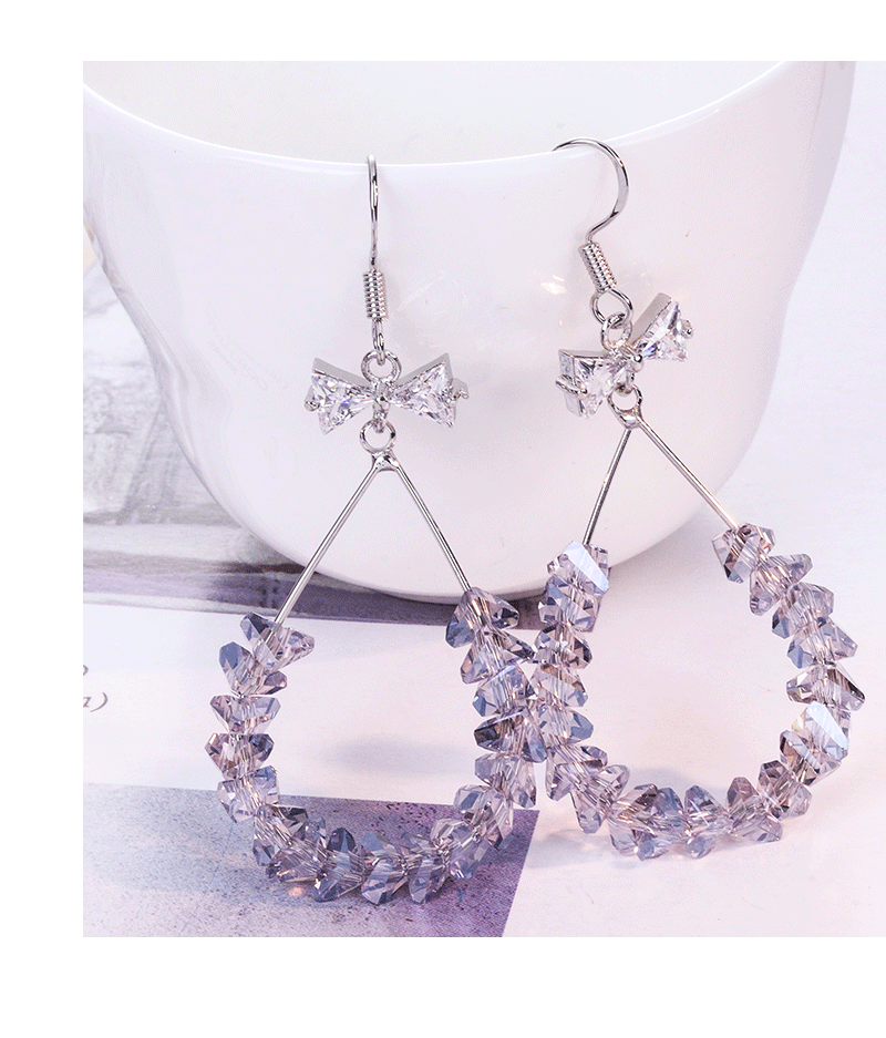 Manhuini Purple Artificial Crystal Large Ring Earrings Bow Silver Black and White Red Earrings Korean Exaggeration Earrings Manhuini Purple Artificial Crystal Large Ring Earrings Bow Silver Black and White Red Earrings Korean Exaggeration Earrings