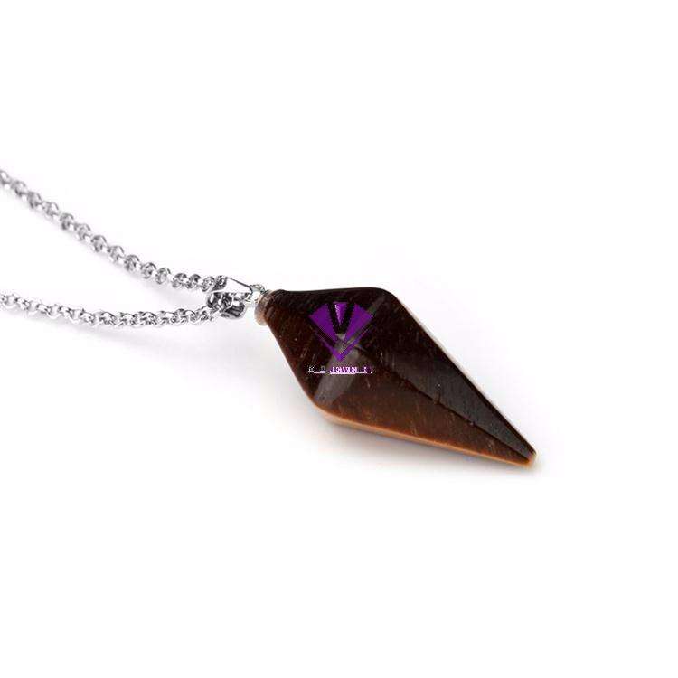 Natural stone pendant, purple crystal, blue gold, agate, gold sand, opal, tiger eye stone.