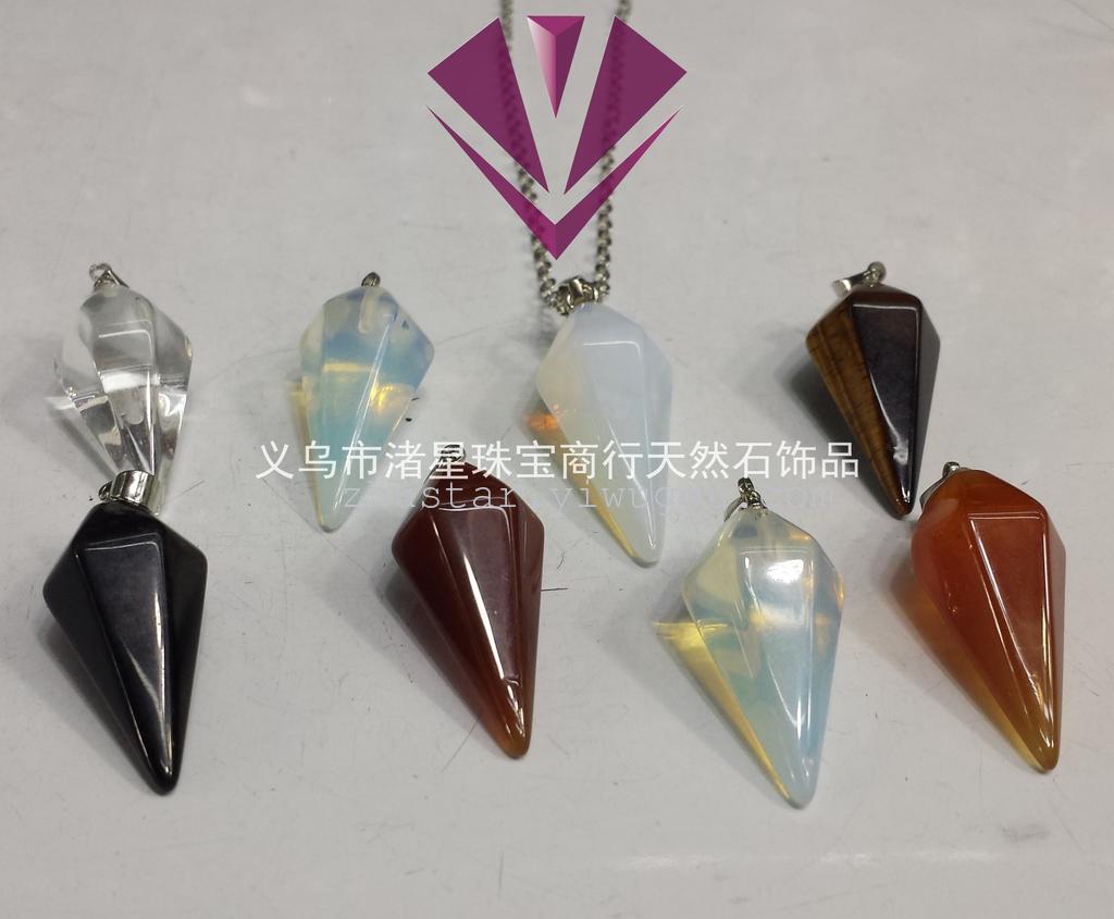 Natural stone pendant, purple crystal, blue gold, agate, gold sand, opal, tiger eye stone.