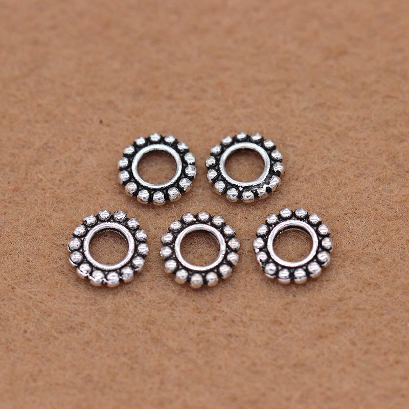 925 pure silver Thai silver small sepal pieces loose beads retro buddhist bead sepal pieces DIY beads material bracelet accessories