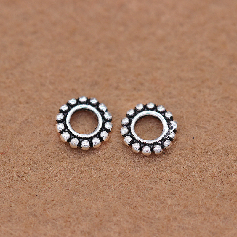 925 pure silver Thai silver small sepal pieces loose beads retro buddhist bead sepal pieces DIY beads material bracelet accessories