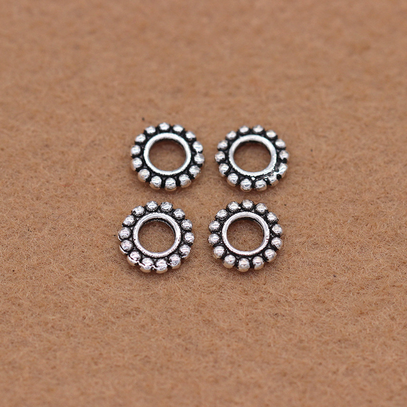 925 pure silver Thai silver small sepal pieces loose beads retro buddhist bead sepal pieces DIY beads material bracelet accessories