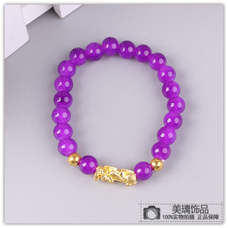All kinds of female students imitation crystal bracelet qixi gold plating PI xiu hand string jewelry buddhist beads jewelry