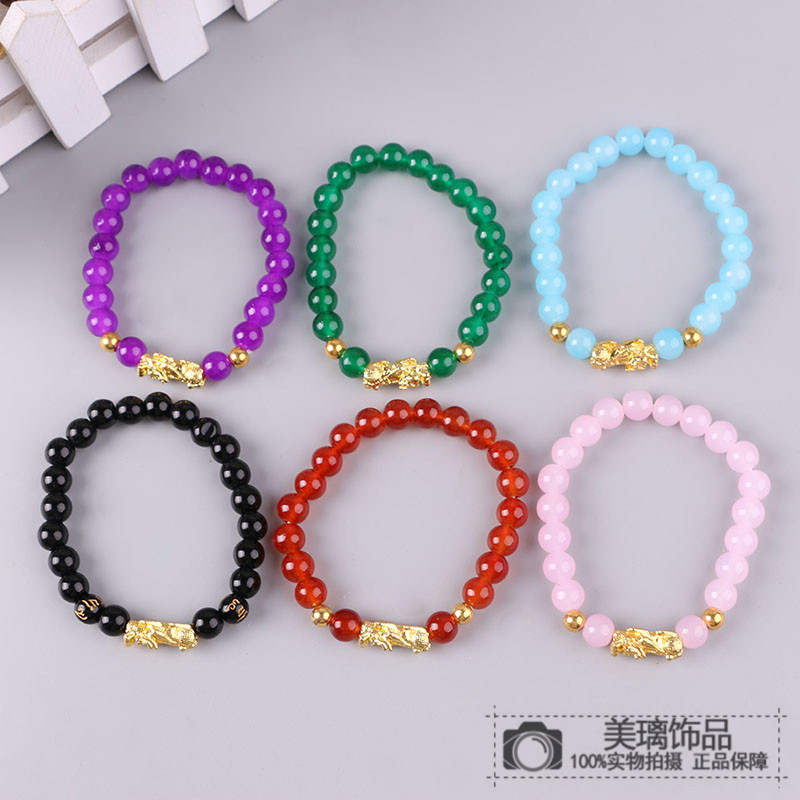 All kinds of female students imitation crystal bracelet qixi gold plating PI xiu hand string jewelry buddhist beads jewelry