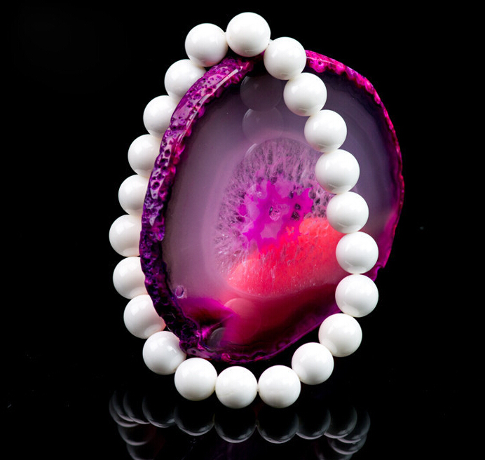 [YiBei Coral] Natural shell natural Tridacna Beads Bracelet Buddhist Tridacna men and women section