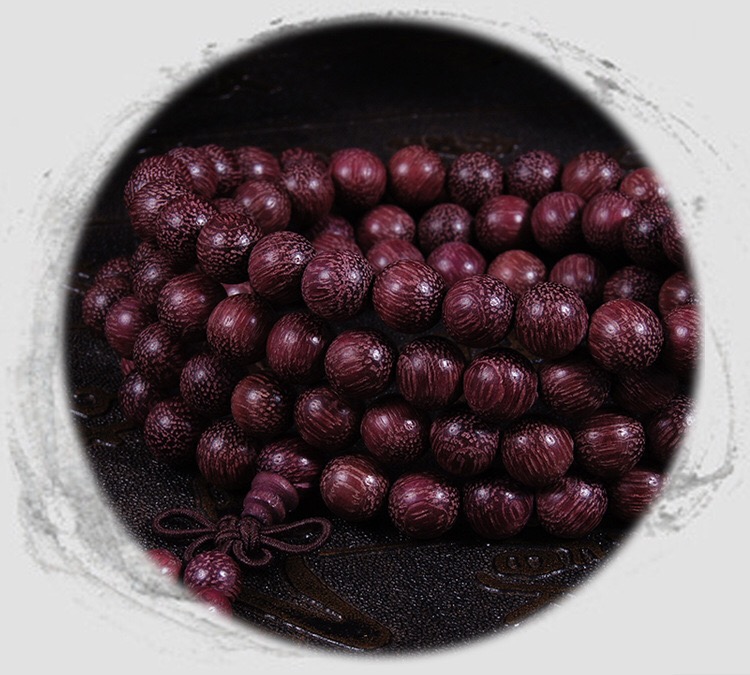 Violet wood buddhist beads bracelet high oil dense old material 108 text play hand string ornaments