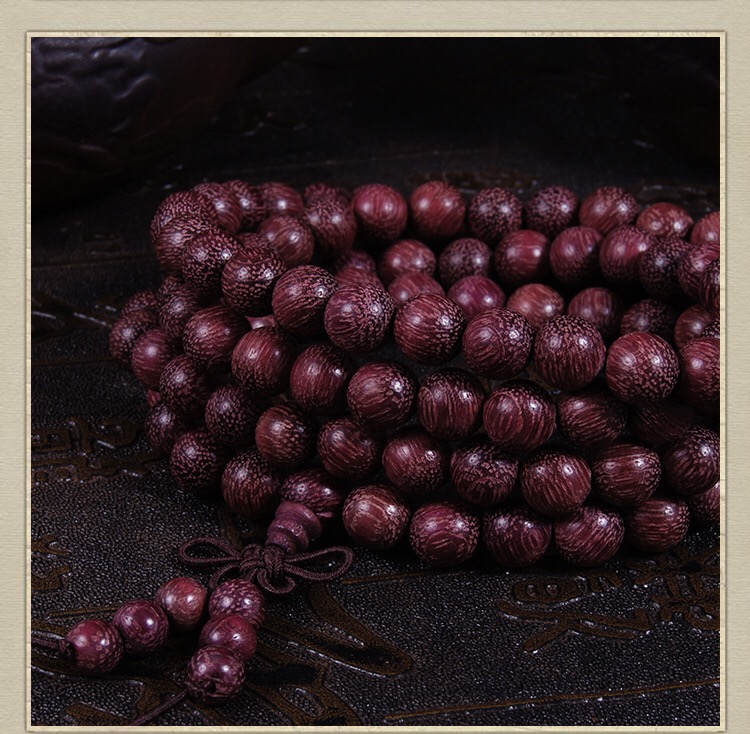 Violet wood buddhist beads bracelet high oil dense old material 108 text play hand string ornaments