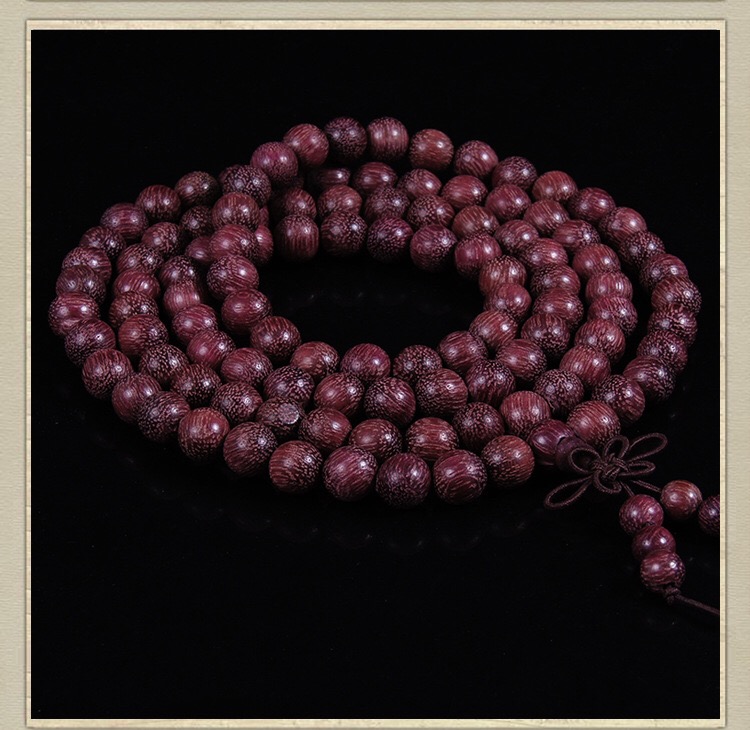 Violet wood buddhist beads bracelet high oil dense old material 108 text play hand string ornaments