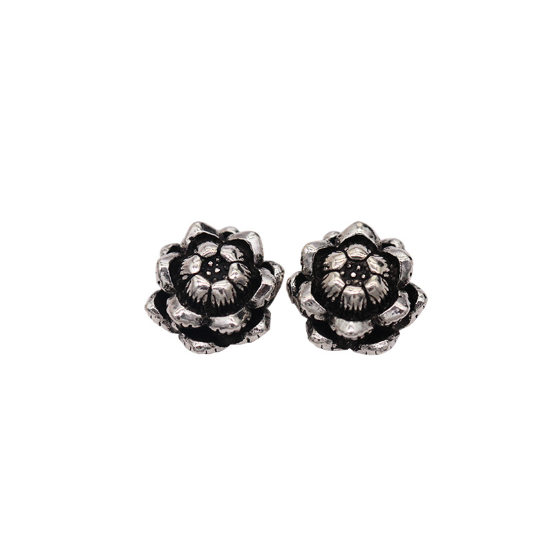 Manufacturers direct genuine S925 Thai anemone beads Diy buddhist beads accessories crystal Thai silver accessories