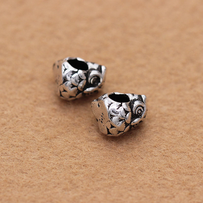 Manufacturers direct & genuine diyS925 owl beads Diy buddhist beads crystal sterling silver accessories