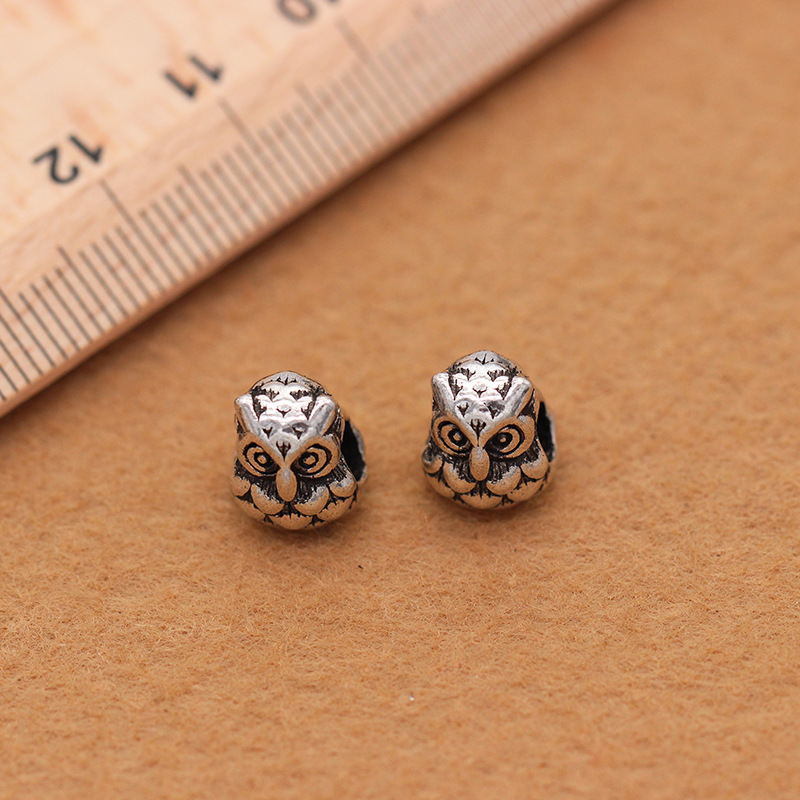 Manufacturers direct & genuine diyS925 owl beads Diy buddhist beads crystal sterling silver accessories