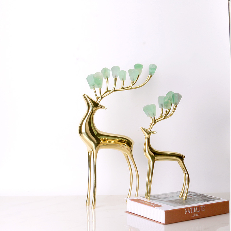 Metal Deer Decoration Amethyst Stone Antlers Model Room TV Cabinet Housewarming Wedding Favors Home Decorations Metal Deer Decoration Amethyst Stone Antlers Model Room TV Cabinet Housewarming Wedding Favors Home Decorations