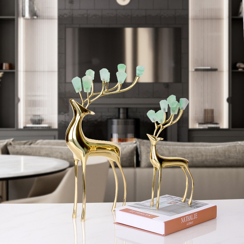 Metal Deer Decoration Amethyst Stone Antlers Model Room TV Cabinet Housewarming Wedding Favors Home Decorations Metal Deer Decoration Amethyst Stone Antlers Model Room TV Cabinet Housewarming Wedding Favors Home Decorations