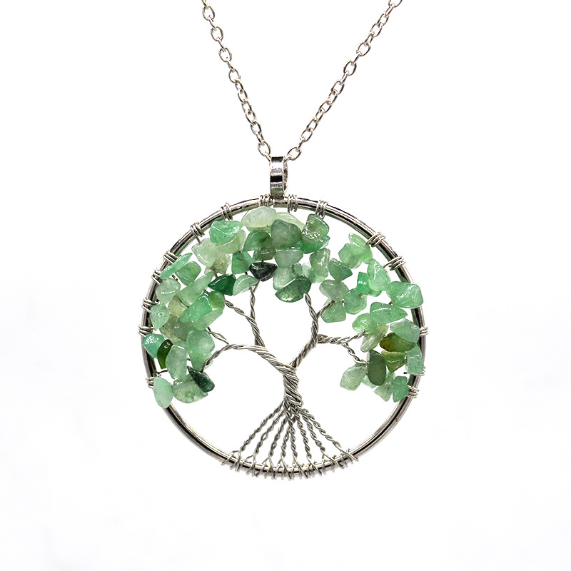 Foreign Trade Natural Gravel Crystal Lucky Tree Colorful Natural Stone Pachira Macrocarpa Necklace Factory Direct Sales Foreign Trade Natural Gravel Crystal Lucky Tree Colorful Natural Stone Pachira Macrocarpa Necklace Factory Direct Sales