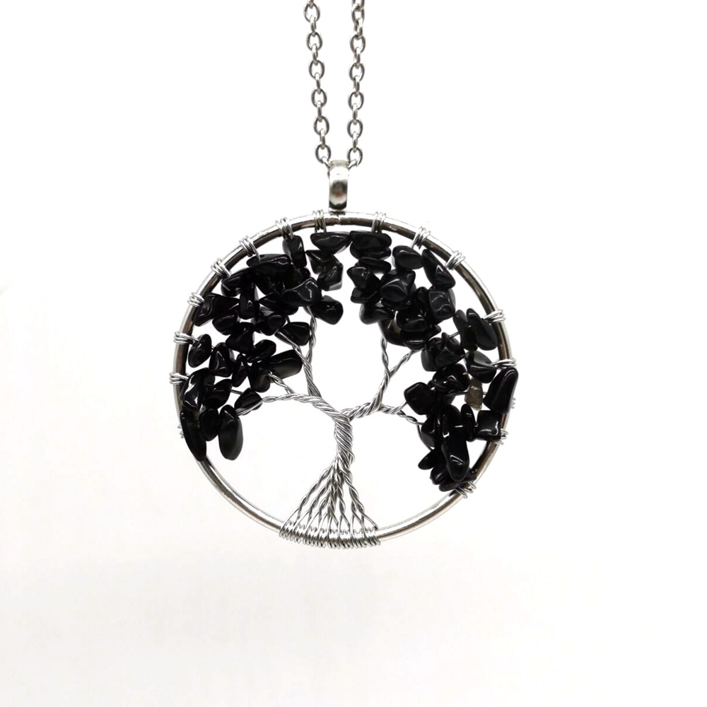 Foreign Trade Natural Gravel Crystal Lucky Tree Colorful Natural Stone Pachira Macrocarpa Necklace Factory Direct Sales Foreign Trade Natural Gravel Crystal Lucky Tree Colorful Natural Stone Pachira Macrocarpa Necklace Factory Direct Sales