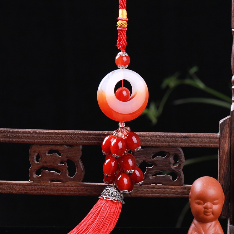 Car hanging agate safety buckle pendant zhaocai safety Car hanging