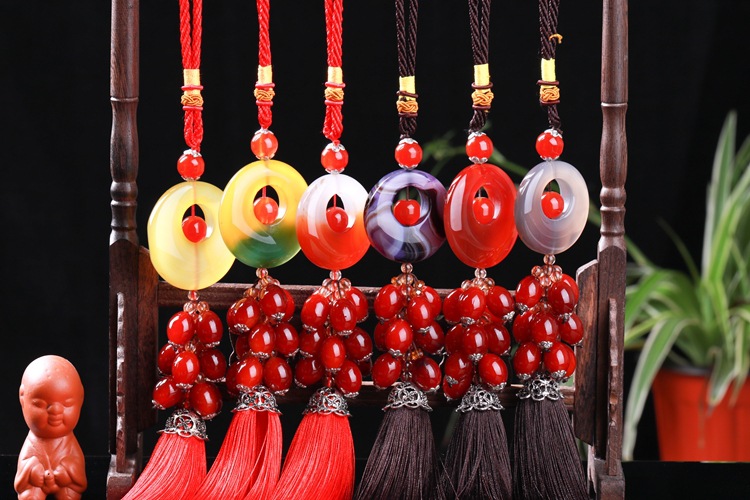 Car hanging agate safety buckle pendant zhaocai safety Car hanging