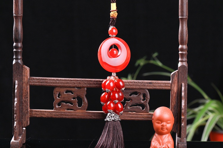 Car hanging agate safety buckle pendant zhaocai safety Car hanging