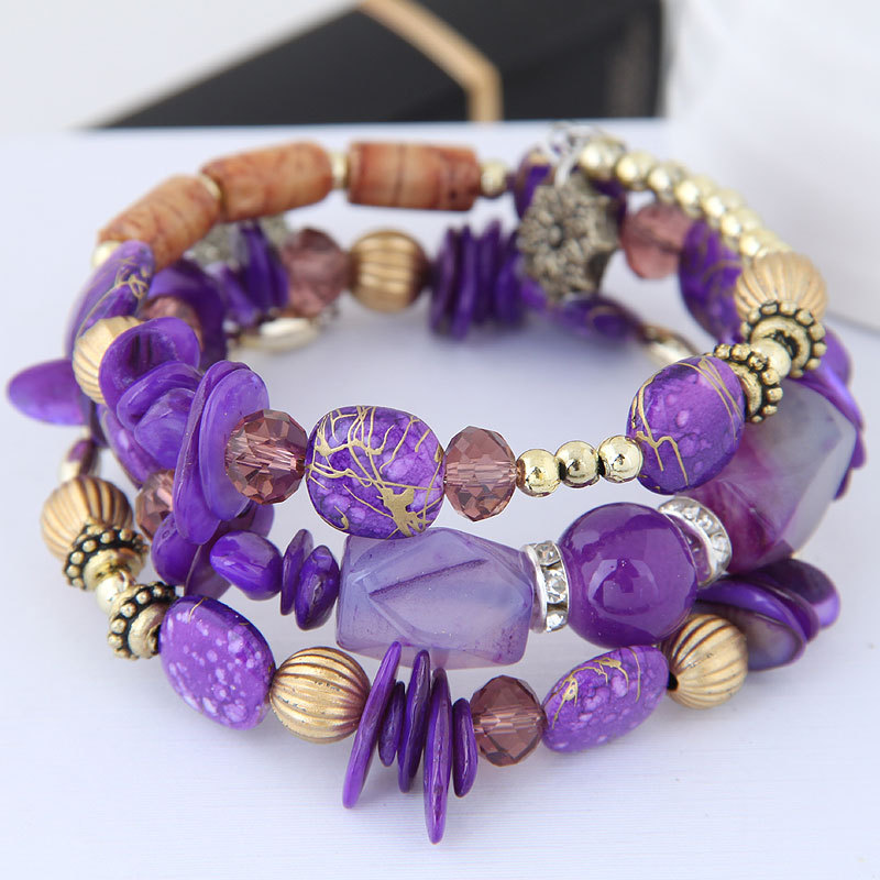 Factory Direct Sales European and American Exaggerated Bracelet Retro Crystal Stone Turquoise Agate Bead Multi-Layer Winding Bracelets Women Factory Direct Sales European and American Exaggerated Bracelet Retro Crystal Stone Turquoise Agate Bead Multi-Layer Winding Bracelets Women