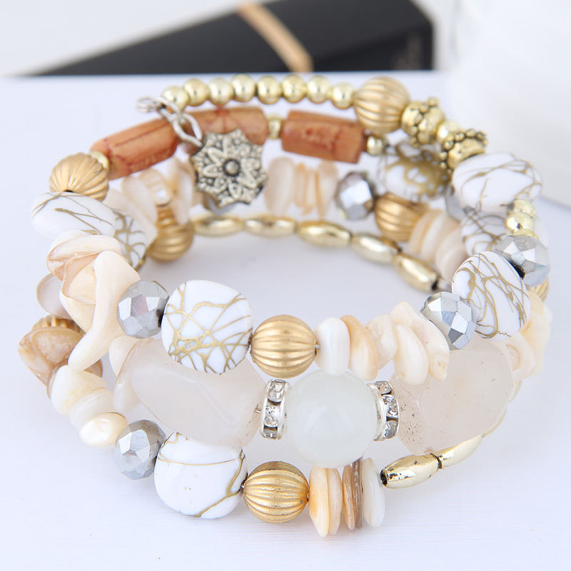 Factory Direct Sales European and American Exaggerated Bracelet Retro Crystal Stone Turquoise Agate Bead Multi-Layer Winding Bracelets Women Factory Direct Sales European and American Exaggerated Bracelet Retro Crystal Stone Turquoise Agate Bead Multi-Layer Winding Bracelets Women