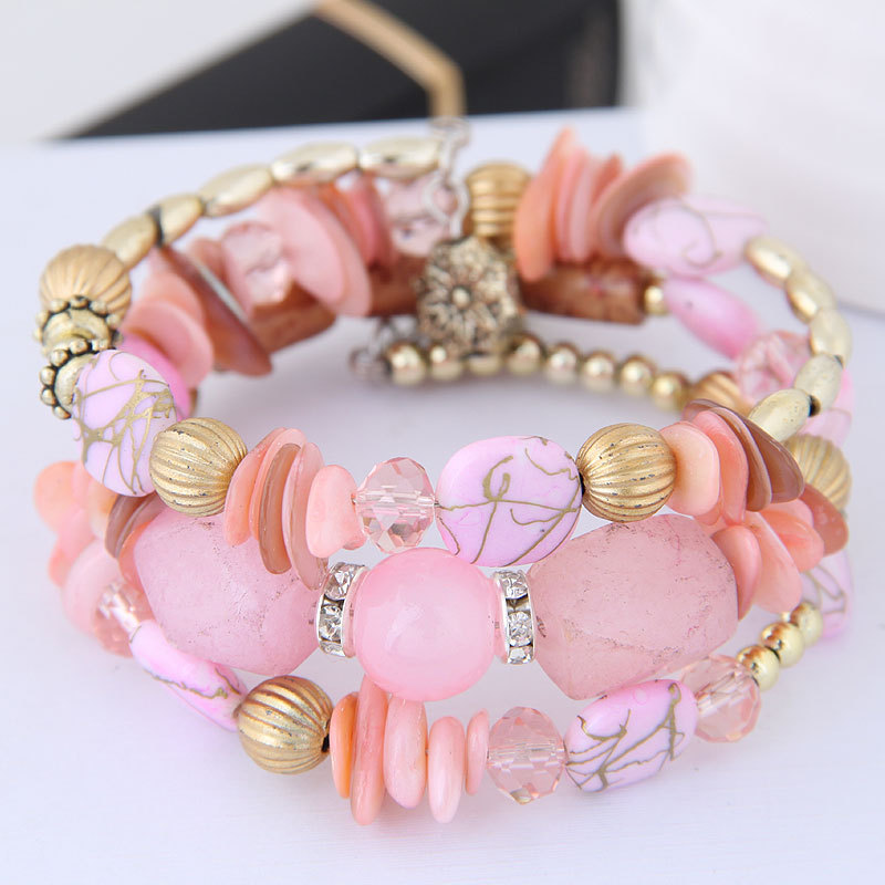 Factory Direct Sales European and American Exaggerated Bracelet Retro Crystal Stone Turquoise Agate Bead Multi-Layer Winding Bracelets Women Factory Direct Sales European and American Exaggerated Bracelet Retro Crystal Stone Turquoise Agate Bead Multi-Layer Winding Bracelets Women