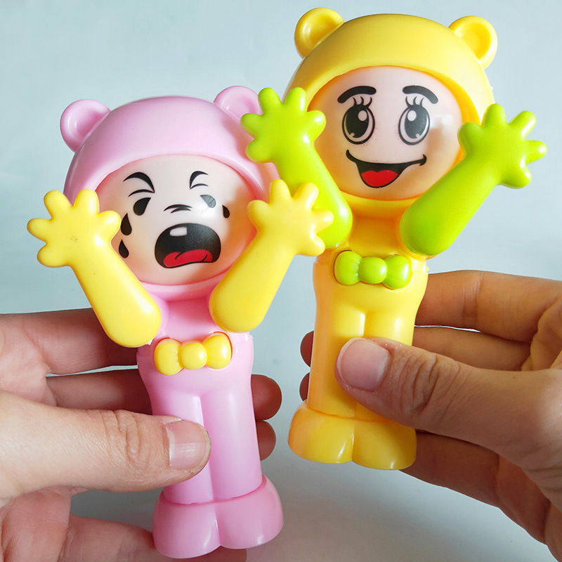 Tiktok Same Style Guess Boxing Face Changing Doll Toy Happy Rotary Table Stone Scissors Cloth Change Face Once Pressed