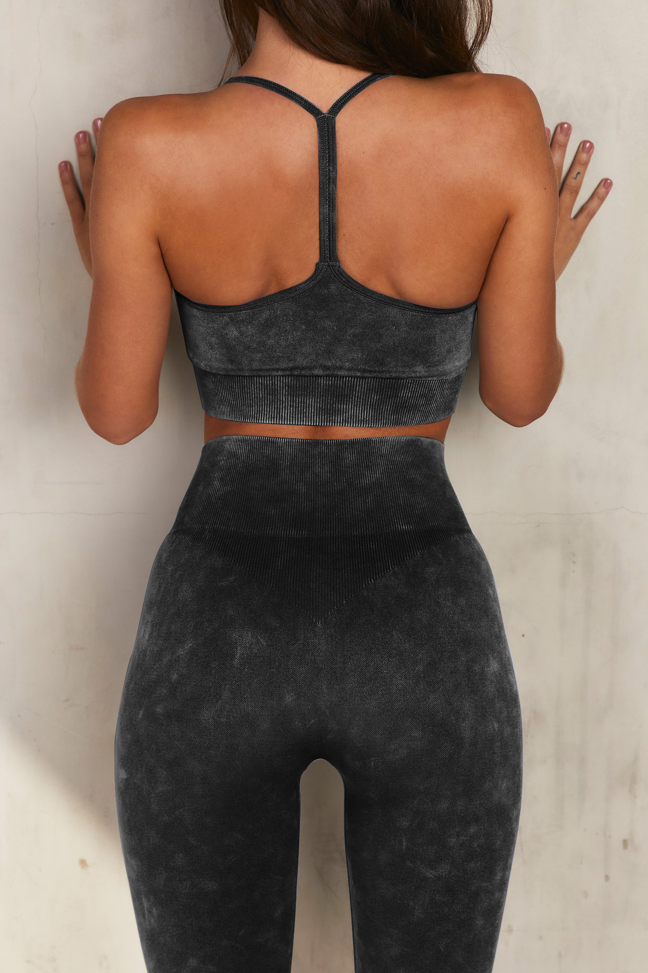 European and American Ins Yoga Suit Stone Washed Imitation Denim Yoga Bra Set High Waist Workout Seamless Yoga Suit for Women European and American Ins Yoga Suit Stone Washed Imitation Denim Yoga Bra Set High Waist Workout Seamless Yoga Suit for Women