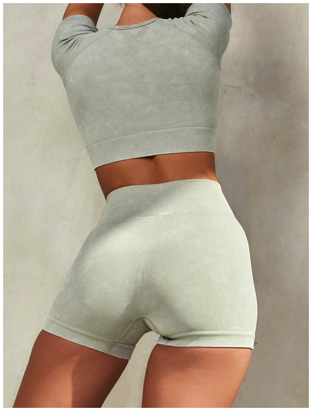 European and American Ins Yoga Suit Stone Washed Imitation Denim Yoga Bra Set High Waist Workout Seamless Yoga Suit for Women European and American Ins Yoga Suit Stone Washed Imitation Denim Yoga Bra Set High Waist Workout Seamless Yoga Suit for Women