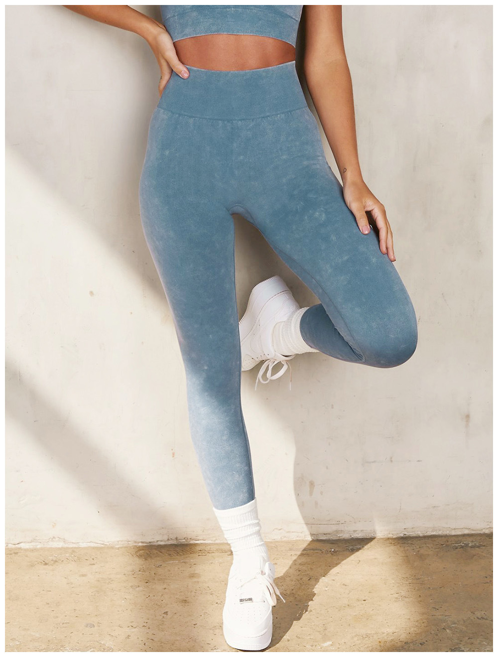 European and American Ins Yoga Suit Stone Washed Imitation Denim Yoga Bra Set High Waist Workout Seamless Yoga Suit for Women European and American Ins Yoga Suit Stone Washed Imitation Denim Yoga Bra Set High Waist Workout Seamless Yoga Suit for Women