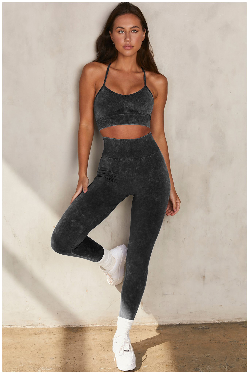 European and American Ins Yoga Suit Stone Washed Imitation Denim Yoga Bra Set High Waist Workout Seamless Yoga Suit for Women European and American Ins Yoga Suit Stone Washed Imitation Denim Yoga Bra Set High Waist Workout Seamless Yoga Suit for Women
