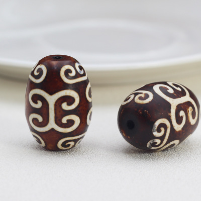 Agate Ripple round Bead Mix Bead Barrel Beads Vintage Agate Ripple Tibet Beads Bracelet Beads Accessories Pot Cover Knob Waist Bead
