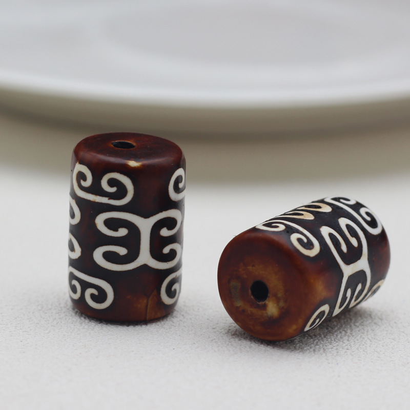 Agate Ripple round Bead Mix Bead Barrel Beads Vintage Agate Ripple Tibet Beads Bracelet Beads Accessories Pot Cover Knob Waist Bead