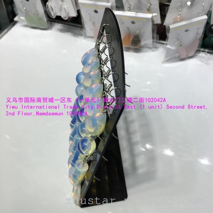 Natural stone ear-pendant agate green east leng earring earrings