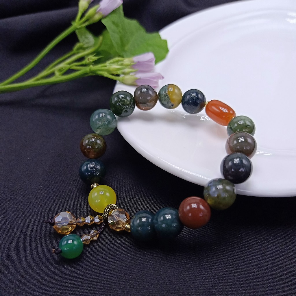 10mm Peacock Agate Bracelet Female Red Agate Bracelet Jewelry Hand Jewelry Girlfriend Gifts Online Live Supply