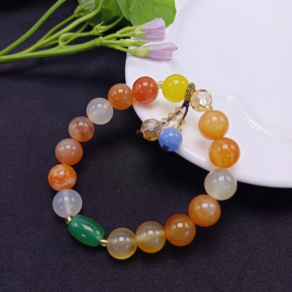 10mm Peacock Agate Bracelet Female Red Agate Bracelet Jewelry Hand Jewelry Girlfriend Gifts Online Live Supply